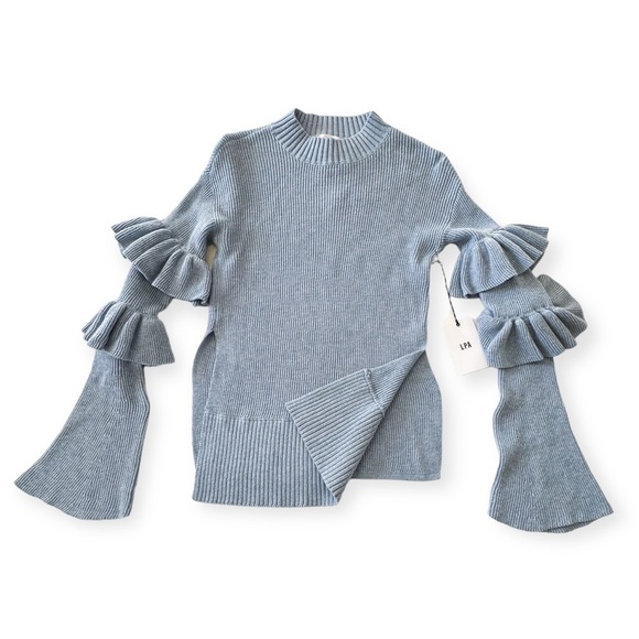 New with Tag, Revolve‎ LPA Top 510 with Ruffle Sleeves, Size XS, Cloud Blue - Picture 6 of 13